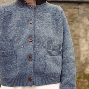 SISKIN Terra Women's Cardigan - Donegal Wool - Lagoon